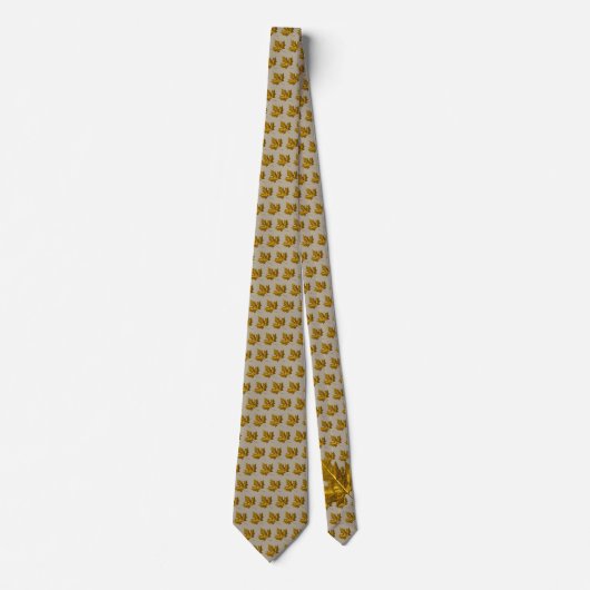 Golden Maple Leaf Necktie Taupe Gold Krawatte (Vorderseite)