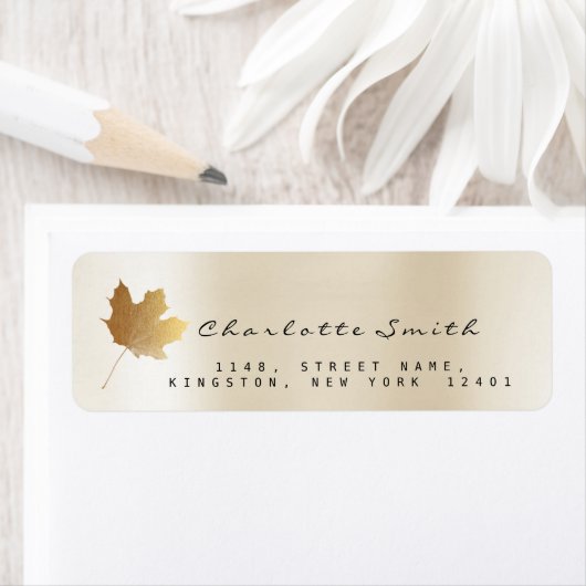 Golden Maple Leaf Pearly Ivory Creamy UAWG Labels (Insitu)