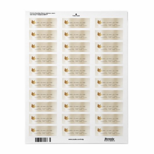 Golden Maple Leaf Pearly Ivory Creamy UAWG Labels (Vorne)