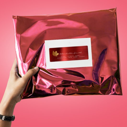 Golden Maple Leaf Ruby Red Steel UAWG Labels