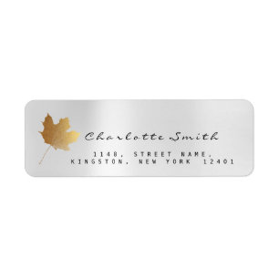 Golden Maple Leaf Silver Gray Steel UAWG Labels