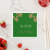  Golden maple leaves in  Emerald - Fall in love Serviette (Beispiel)