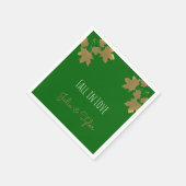  Golden maple leaves in  Emerald - Fall in love Serviette (Ecke)