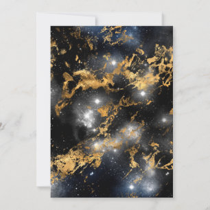 Golden Marble Dark Starry Night Space Lover Galaxy Dankeskarte