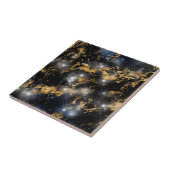 Golden Marble Dark Starry Night Space Lover Galaxy Fliese (Seite)