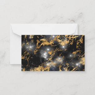 Golden Marble Dark Starry Night Space Lover Galaxy Mitteilungskarte