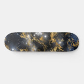 Golden Marble Dark Starry Night Space Lover Galaxy Skateboard (Horizontal)