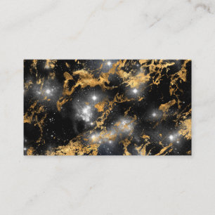 Golden Marble Dark Starry Night Space Lover Galaxy Visitenkarte