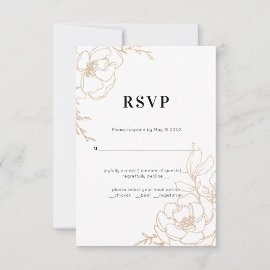 Golden Marble RSVP Karte (Vorderseite)