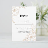 Golden Marble RSVP Karte (Stehend Vorderseite)