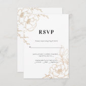 Golden Marble RSVP Karte (Vorne/Hinten)
