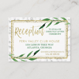 Golden Marble Wedding Card, Grüne Begleitkarte