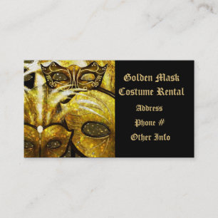 Golden Mardi Gras Masken Business Card Visitenkarte