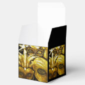 Golden Mardi Gras Masken Cube Favor Box Geschenkschachtel (Geöffnet)