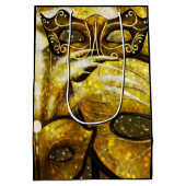 Golden Mardi Gras Masken Gift Bag Mittlere Geschenktüte (Rückseite)