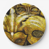 Golden Mardi Gras Masken Papier Teller (Vorderseite)