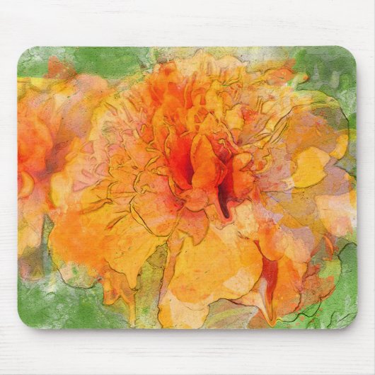 Golden Marigold Blume Mousepad (Vorne)