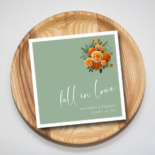 Golden Marigold Elegante: Moderne Hochzeit Serviette