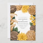 Golden Marigold, Terra Honey & Umber Spice Wedding Einladung (Vorderseite)