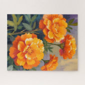 Golden Marigolds | Watercolor Flowers Floral Puzzle (Horizontal)