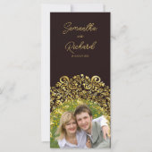 Golden Maroon Hochzeitsprogramm Karte (Vorderseite)