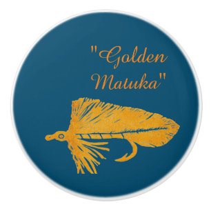 Golden Matuka Streamer, Fliegenfischen, Fliegenfli Keramikknauf