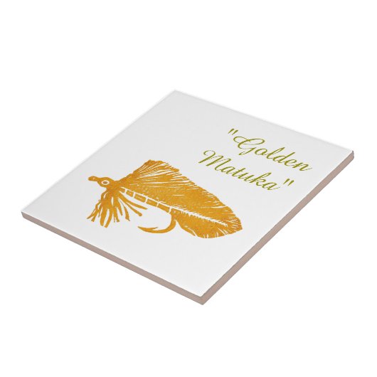 "Golden Matuka" Streamer Forellenfliege Fliesen. Fliese (Seite)