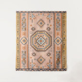 Golden Maze – Modern Moroccan Geometry Wandteppich (Vorderseite)