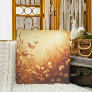 Golden Meadow Bliss – Vintage Florale Leinwandkuns Leinwanddruck