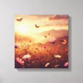 Golden Meadow Bliss with Wildflowers – Canvas Art Leinwanddruck (Vorderseite)