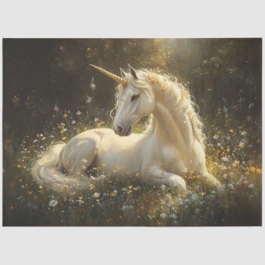 Golden Meadow Unicorn Seidenpapier (Vorderseite)