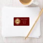 Golden Medallion Monogram Address Label Adressaufkleber (Insitu)