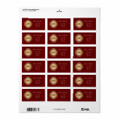 Golden Medallion Monogram Address Label Adressaufkleber (Vorne)