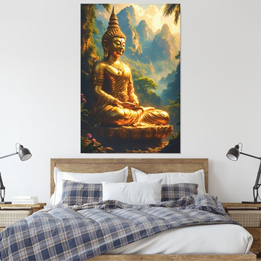 Golden Meditation in the Thai Peaks Leinwanddruck (Insitu (Schlafzimmer))