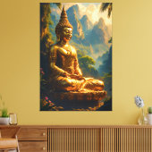 Golden Meditation in the Thai Peaks Leinwanddruck (Insitu (Wohnzimmer))