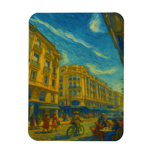 Golden Mediterranean City Vibes - Vibrant Urban Ar Magnet (Vertikal)