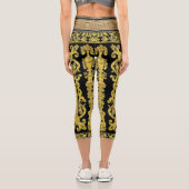 Golden Medusa Klassisch Capri Leggings (Rückseite)