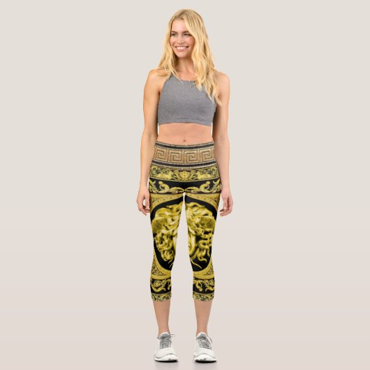 Golden Medusa Klassisch Capri Leggings (Vorderseite)