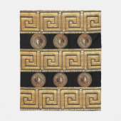 Golden Medusa Meander Griechischer Designer Fleecedecke (Vorderseite)