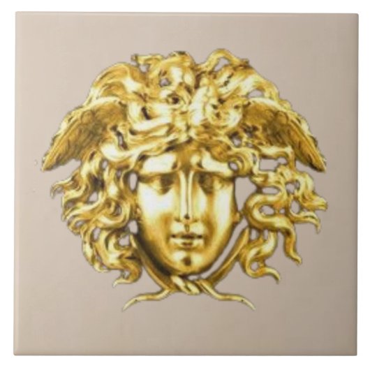 Golden Medusa Wall Tile Fliese (Vorderseite)
