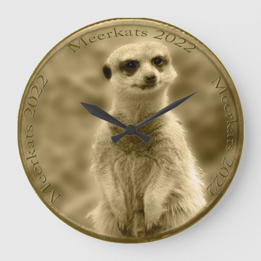 Golden Meerkat 2022 Coin, große Rundwand Uhr (Vorderseite)