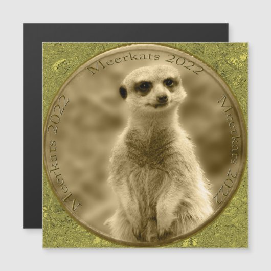 Golden Meerkat 2022 Coin, Magnetkarte (Vorne/Hinten)