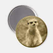 Golden Meerkat 2022 Coin, Round Magnet (Vorderseite/Rückseite)