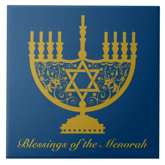 Golden Menorah Fliese (Vorderseite)