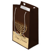 Golden Menorah Hanukkah Kleine Geschenktüte (Vorderseite Schrägansicht)