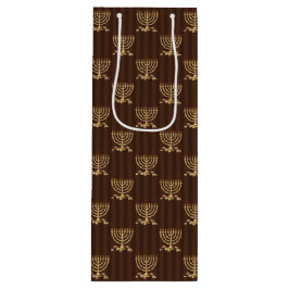 Golden Menorah Vertikale Streifen Geschenktüte Für Weinflaschen