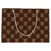 Golden Menorah Vertikale Streifen Große Geschenktüte (Rückseite)