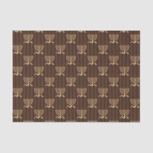 Golden Menorah Vertikale Streifen Seidenpapier (Vorderseite)