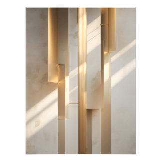 Golden Meridian – Vertical Gold Architectural Fotodruck