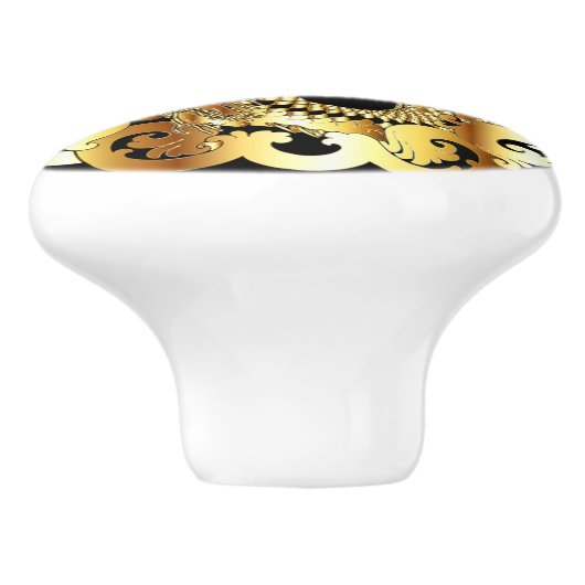 Golden Mermaid Door Pull Keramikknauf (Seitenansicht)